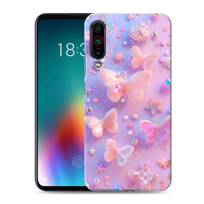 Силиконовый чехол на Meizu 16T с принтом Бабочки Силиконовый чехол на Meizu 16T с принтом Бабочки