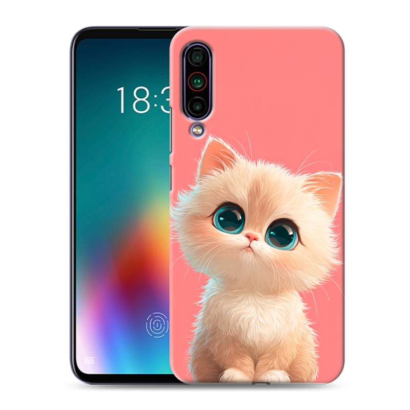 Силиконовый противоударный чехол на Meizu 16T с принтом Розовый котенок Силиконовый противоударный чехол на Meizu 16T с принтом Розовый котенок