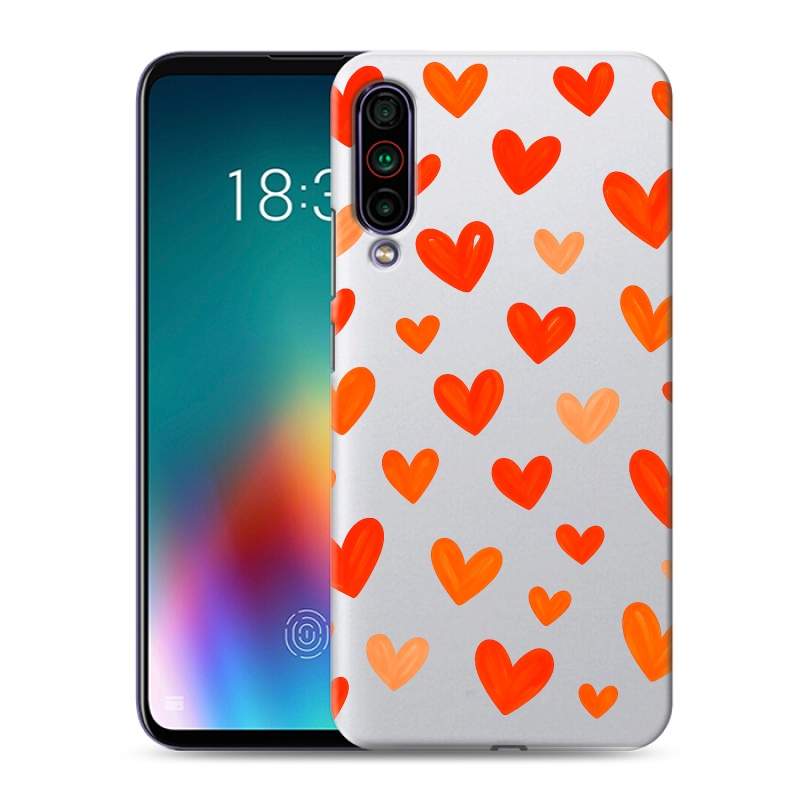 Силиконовый чехол на Meizu 16T с принтом Сердечки Силиконовый чехол на Meizu 16T с принтом Сердечки
