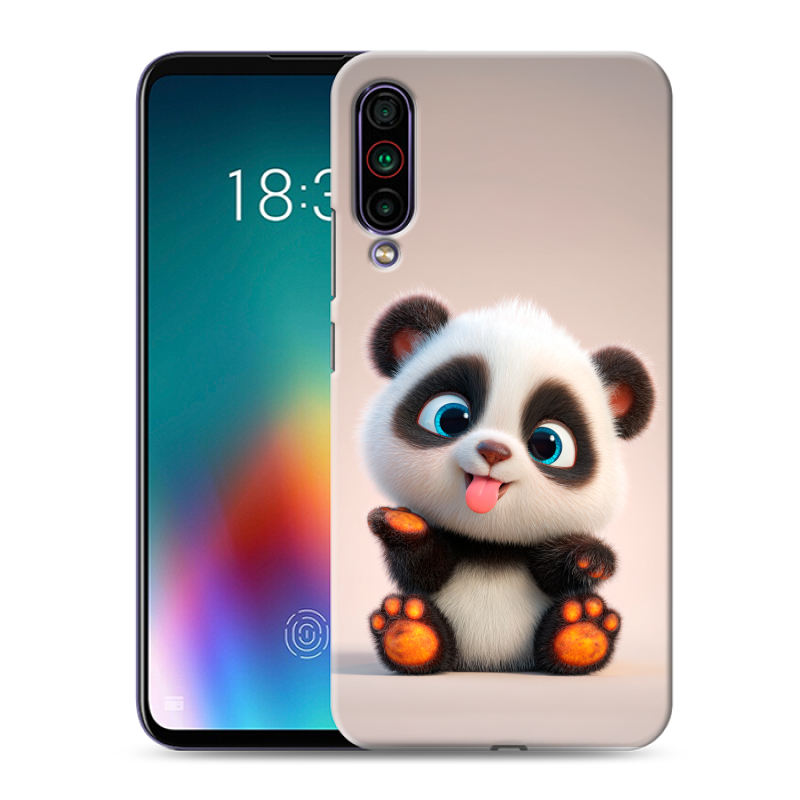 Силиконовый противоударный чехол на Meizu 16T с принтом милая панда Силиконовый противоударный чехол на Meizu 16T с принтом милая панда