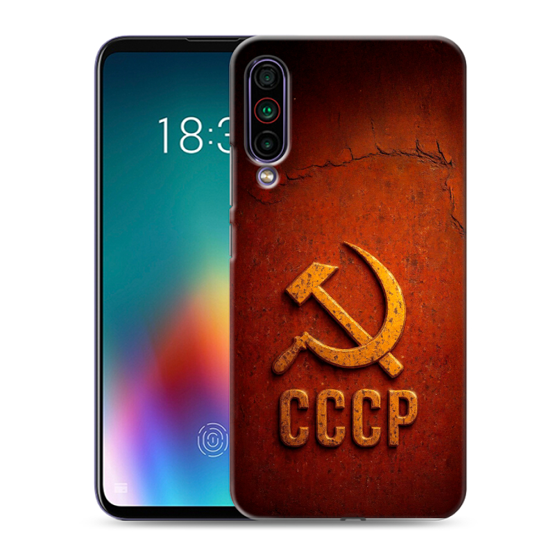 Силиконовый противоударный чехол на Meizu 16T с принтом Флаг Герб СССР Силиконовый противоударный чехол на Meizu 16T с принтом Флаг Герб СССР