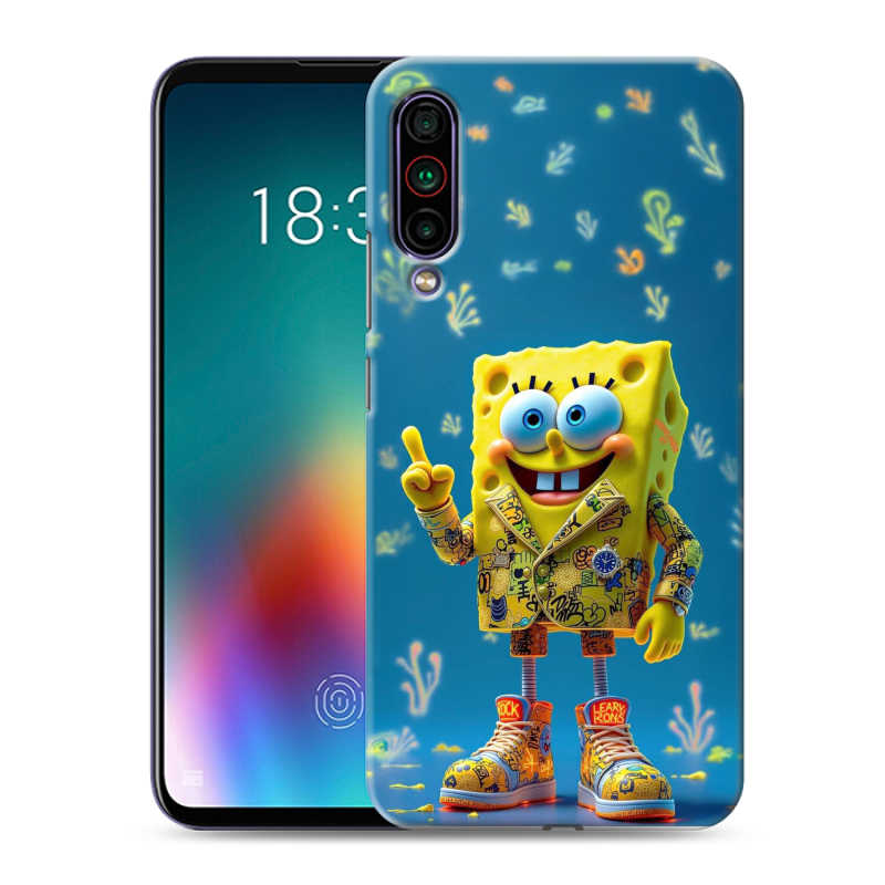 Силиконовый чехол на Meizu 16T с принтом Спанч боб Спанчбоб Силиконовый чехол на Meizu 16T с принтом Спанч боб Спанчбоб