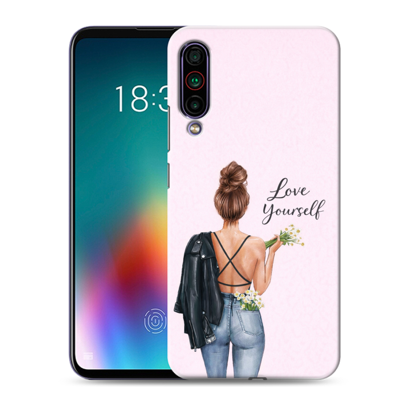 Силиконовый противоударный чехол на Meizu 16T с принтом женский Силиконовый противоударный чехол на Meizu 16T с принтом женский