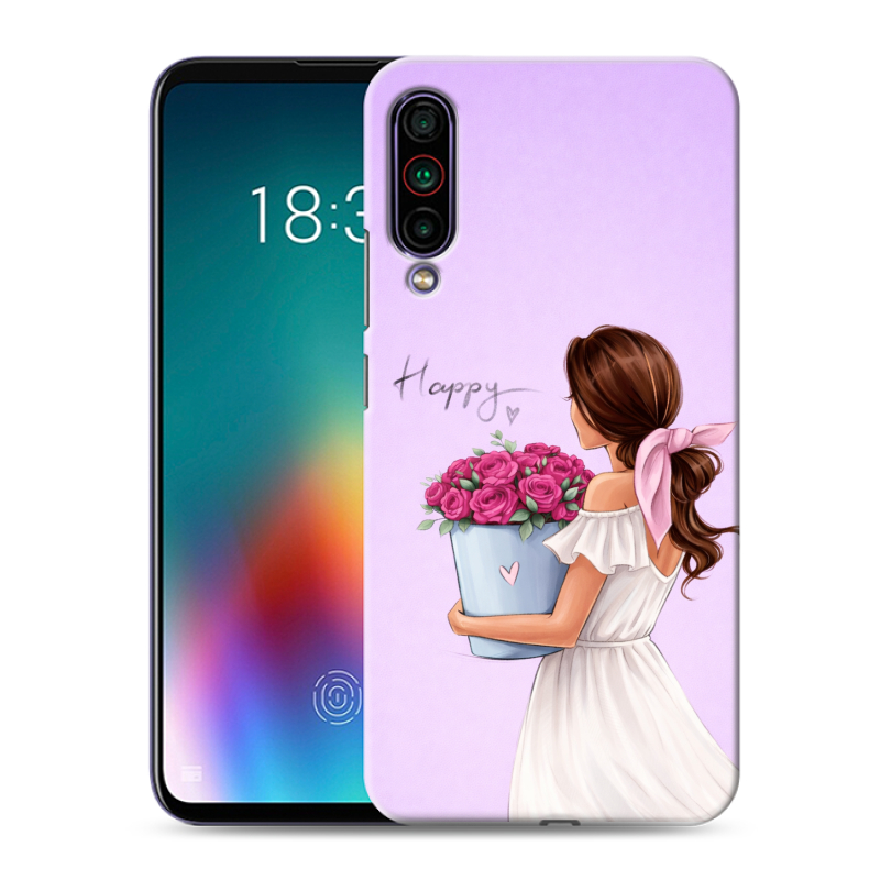 Силиконовый противоударный чехол на Meizu 16T с принтом женский Силиконовый противоударный чехол на Meizu 16T с принтом женский