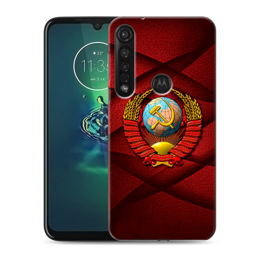 Силиконовый чехол на Motorola Moto G8 Plus с принтом Герб СССР