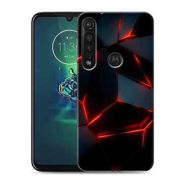 Силиконовый чехол на Motorola Moto G8 Plus с принтом Яркие абстракции