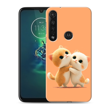 Силиконовый чехол на Motorola Moto G8 Plus с принтом Милые котики