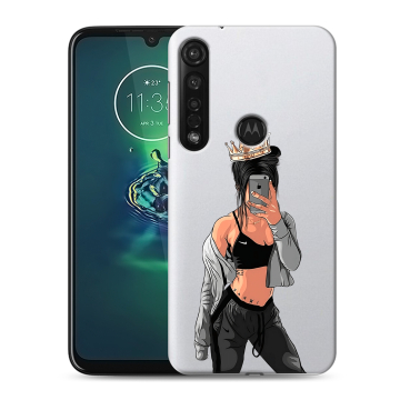 Силиконовый чехол на Motorola Moto G8 Plus с принтом Женские принты