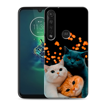 Силиконовый чехол на Motorola Moto G8 Plus с принтом Кошки