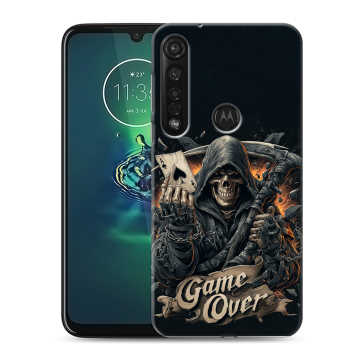 Силиконовый чехол на Motorola Moto G8 Plus с принтом Скелет карты