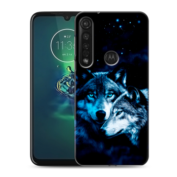 Силиконовый чехол на Motorola Moto G8 Plus с принтом Волки