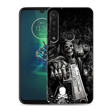 Силиконовый чехол на Motorola Moto G8 Plus с принтом Скелет