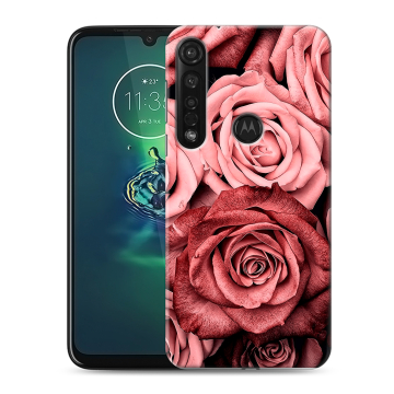 Силиконовый чехол на Motorola Moto G8 Plus с принтом Цветы розы