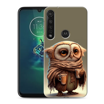 Силиконовый чехол на Motorola Moto G8 Plus с принтом Сова