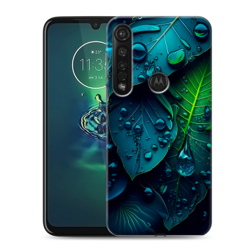 Силиконовый чехол на Motorola Moto G8 Plus с принтом Листья