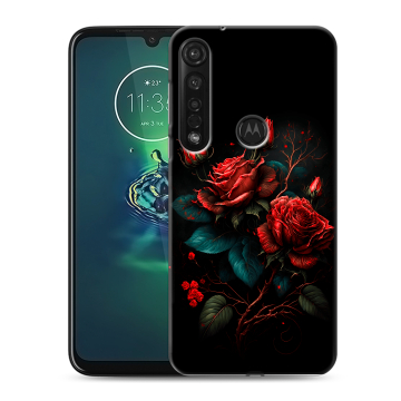 Силиконовый чехол на Motorola Moto G8 Plus с принтом Розы красные