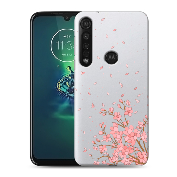 Силиконовый чехол на Motorola Moto G8 Plus с принтом Ветка сакуры