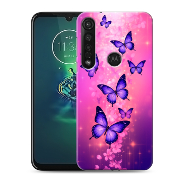 Силиконовый чехол на Motorola Moto G8 Plus с принтом Бабочки