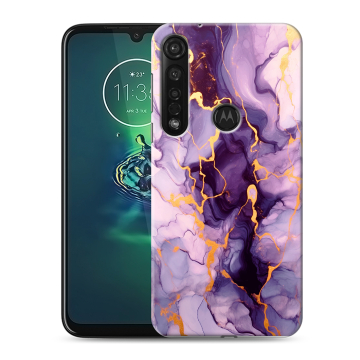 Силиконовый чехол на Motorola Moto G8 Plus с принтом Мрамор