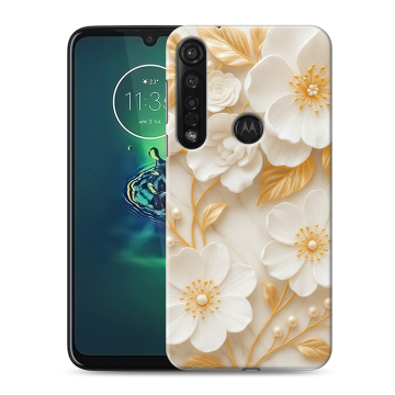 Силиконовый чехол на Motorola Moto G8 Plus с принтом Цветы