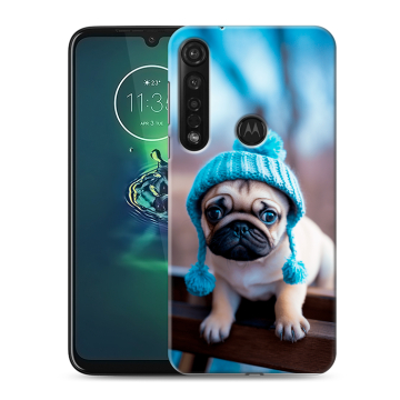 Силиконовый чехол на Motorola Moto G8 Plus с принтом Мопс в шапке