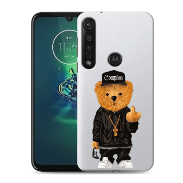 Силиконовый чехол на Motorola Moto G8 Plus с принтом Мишка