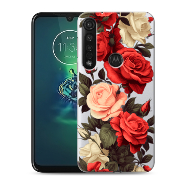 Силиконовый чехол на Motorola Moto G8 Plus с принтом Розы
