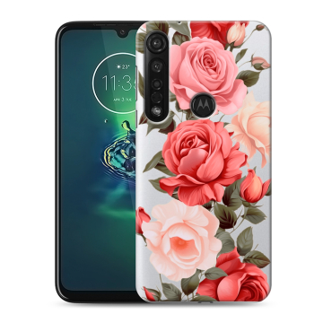 Силиконовый чехол на Motorola Moto G8 Plus с принтом Розы