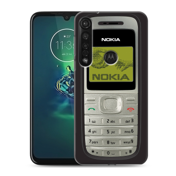 Силиконовый чехол на Motorola Moto G8 Plus с принтом Ретро Нокия