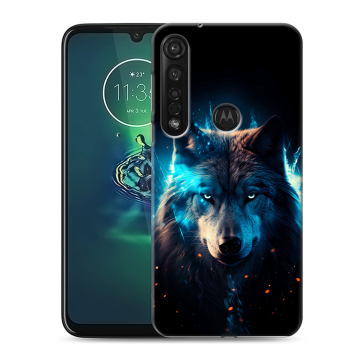 Силиконовый чехол на Motorola Moto G8 Plus с принтом Волк ночной