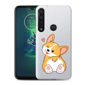Силиконовый чехол на Motorola Moto G8 Plus с принтом Корги
