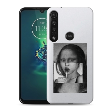 Силиконовый чехол на Motorola Moto G8 Plus с принтом Мона Лиза