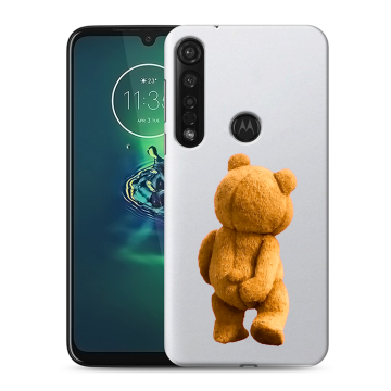Силиконовый чехол на Motorola Moto G8 Plus с принтом Медведь