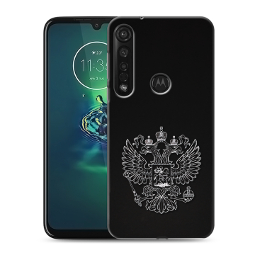 Силиконовый чехол на Motorola Moto G8 Plus с принтом Герб России