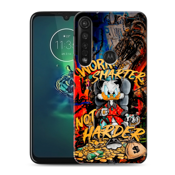 Силиконовый чехол на Motorola Moto G8 Plus с принтом Дональд Дак Деньги