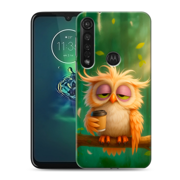 Силиконовый чехол на Motorola Moto G8 Plus с принтом сова