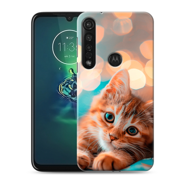 Силиконовый чехол на Motorola Moto G8 Plus с принтом котик