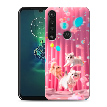 Силиконовый чехол на Motorola Moto G8 Plus с принтом милые котики