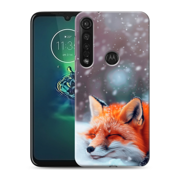 Силиконовый чехол на Motorola Moto G8 Plus с принтом лиса