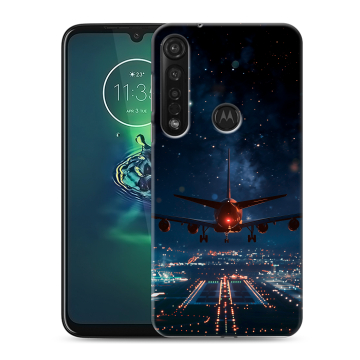 Силиконовый чехол на Motorola Moto G8 Plus с принтом самолет