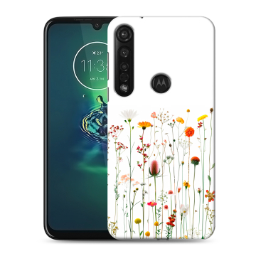 Силиконовый чехол на Motorola Moto G8 Plus с принтом цветы