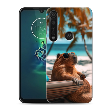 Силиконовый чехол на Motorola Moto G8 Plus с принтом Капибара