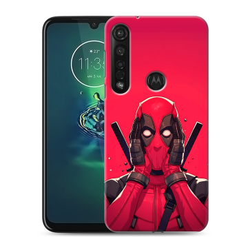 Силиконовый чехол на Motorola Moto G8 Plus с принтом Дедпул Deadpool