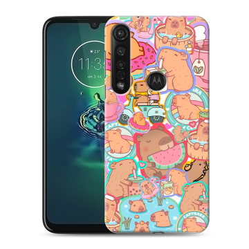 Силиконовый чехол на Motorola Moto G8 Plus с принтом капибары