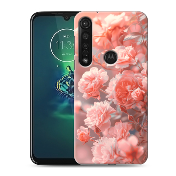 Силиконовый чехол на Motorola Moto G8 Plus с принтом Розы цветы