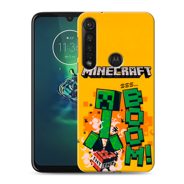 Силиконовый чехол на Motorola Moto G8 Plus с принтом Майнкрафт Minecraft
