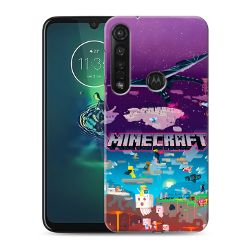 Силиконовый чехол на Motorola Moto G8 Plus с принтом Майнкрафт Minecraft