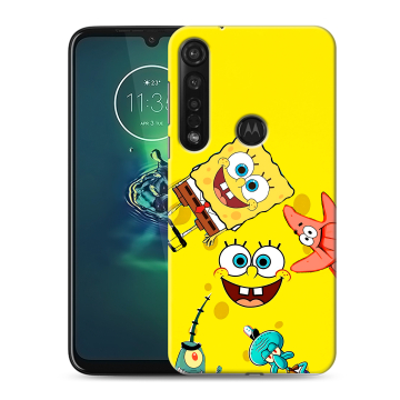 Силиконовый чехол на Motorola Moto G8 Plus с принтом Спанч боб Спанчбоб