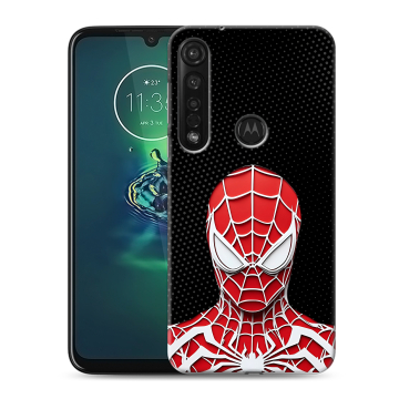 Силиконовый чехол на Motorola Moto G8 Plus с принтом человек паук spiderman