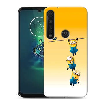 Силиконовый чехол на Motorola Moto G8 Plus с принтом Миньоны